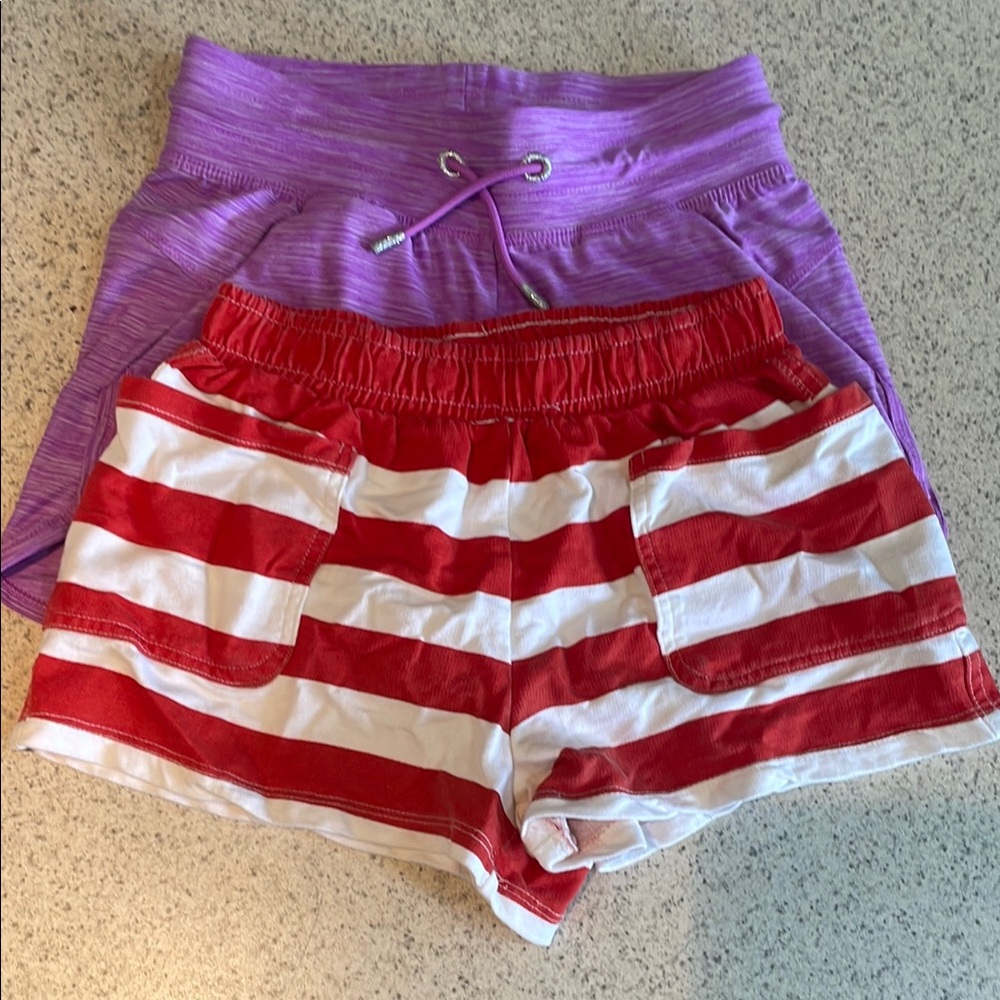 Purple and Red Striped Shorts for girls small